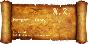 Merger Kleon névjegykártya